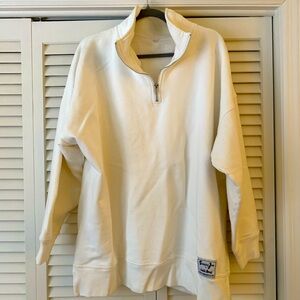 Sloppy Joe Clothing Diana Zip Neck Sweatshirt, size 2, warm white